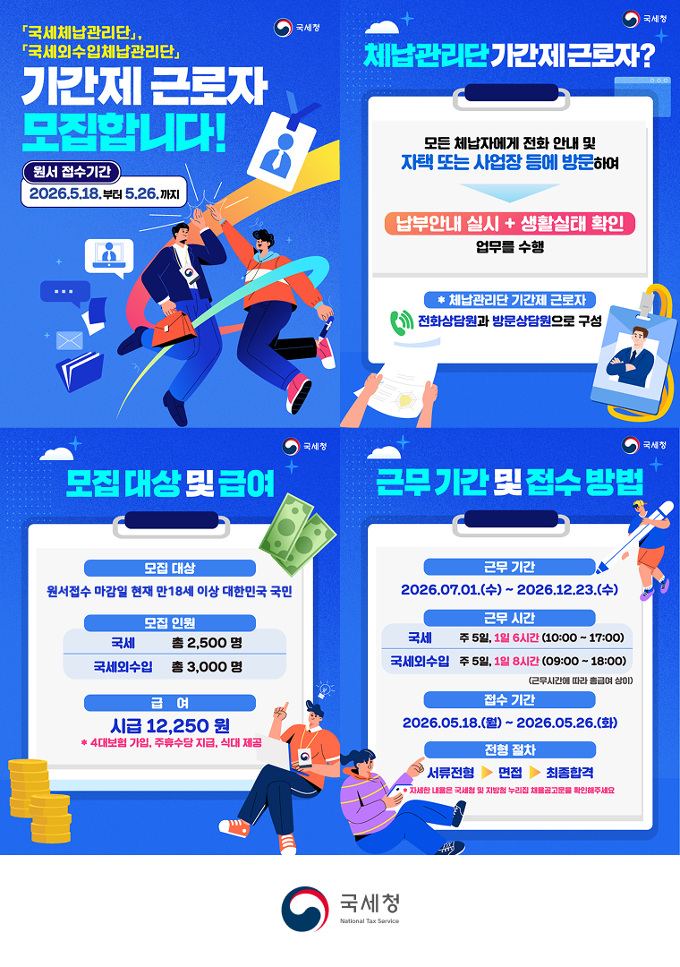 국세청 체납관리단 기간제 근로자 모집